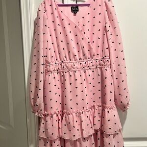 Lilt Pink Dress with Black Heart Accents